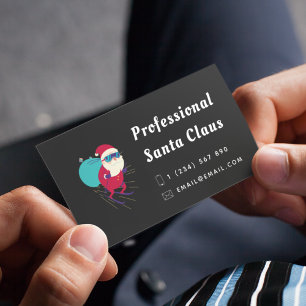 Carte De Visite Moderne Funny Père Noël thème de Noël Créatif uniq