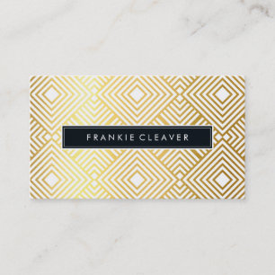 Carte De Visite MODERNE GEO DIAMOND MOTIF à la mode feuille d'or s