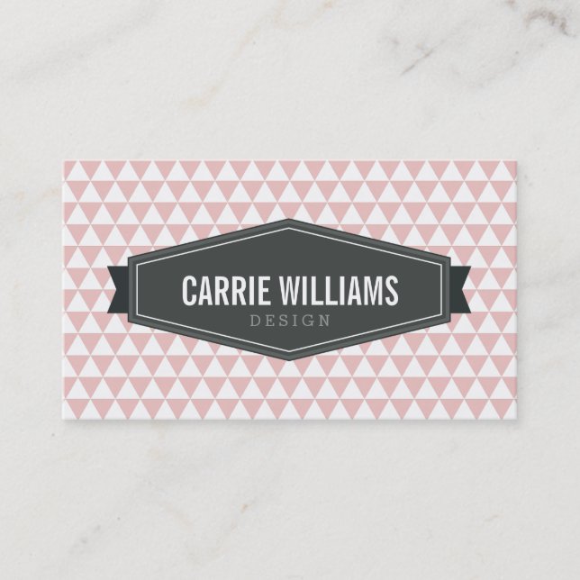 Carte De Visite MODERNE GEO MOTIF badge intelligent logo bébé rose (Devant)