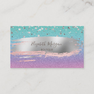 Carte De Visite Moderne Glitter Ombre, Confettis Dorés, Coup de Pi