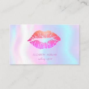 Carte De Visite Moderne Glittery Lips, Maquillage artiste Holograp