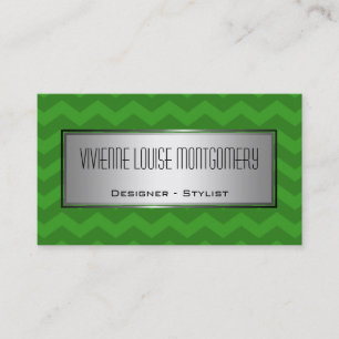 Carte de visite moderne Green Chevron Designer