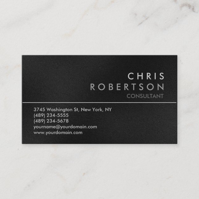 Carte de visite moderne gris attrayant (Devant)