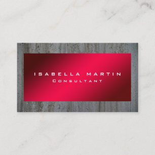 Carte De Visite Moderne Gris Mur Rouge Unique tendance Créative