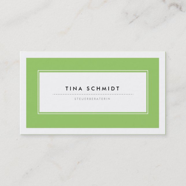Carte De Visite Moderne Grün Visitenkarten (Devant)