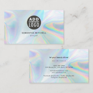 Carte De Visite Moderne Holographique Ajouter Logo de l'entreprise
