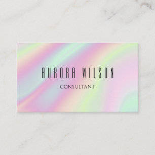 Carte De Visite Moderne Holographique Pastel Arc-en-ciel élégant