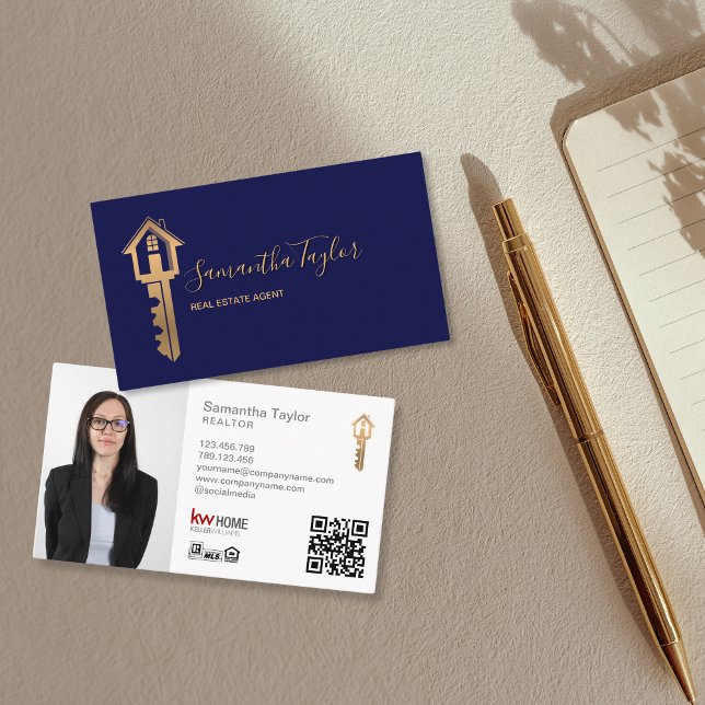 Carte De Visite Moderne Immobilier Professionnel Ajouter Photo Cod (Créateur téléchargé)