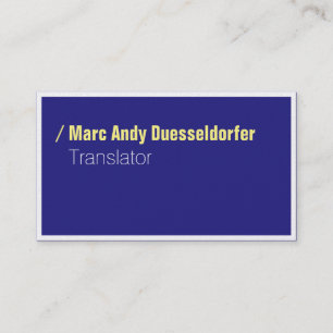 Carte de visite moderne jaune bleu