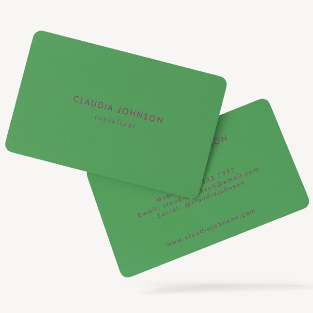 Carte De Visite Moderne Lumineux Vert Élégant (Créateur téléchargé)