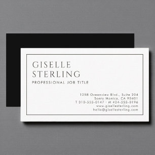 Carte De Visite Moderne Luxe Minimaliste Noir et Blanc Professionn