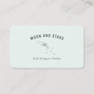 Carte De Visite Moderne, mains avec baguette magique et étoiles,