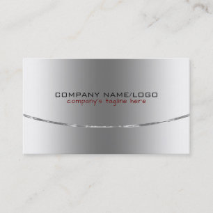 Carte De Visite Moderne Metallic brillant Design Argent