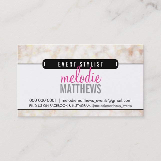 Carte De Visite MODERNE mignonne bokeh panneau éthérée crème class (Devant)