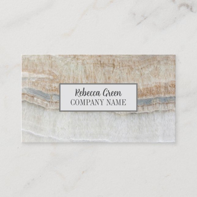 Carte De Visite Moderne Mini Chic Design Fashion Marbre Beige (Devant)