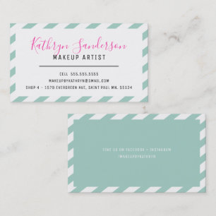 Carte De Visite MODERNE MINIMAL FRONTIÈRE simple menthe vert rose 