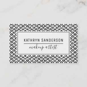 Carte De Visite MODERNE MINIMAL IKAT motif simple noir blanc