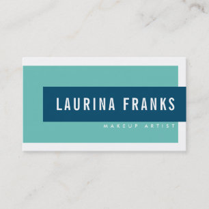 Carte De Visite MODERNE MINIMAL simple nom turquoise menthe marine