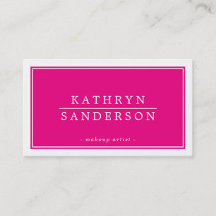 Carte De Visite MODERNE MINIMAL style bordure rose foncé type blan