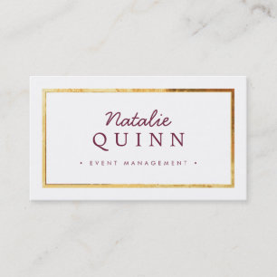 Carte De Visite MODERNE MINIMAL super design bordure or bordeaux