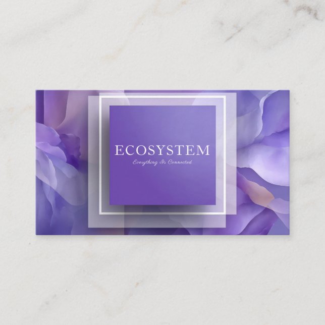 Carte De Visite Moderne minimaliste Abstrait Floral Purple (Devant)