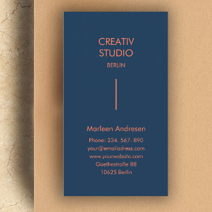 Carte De Visite Moderne minimaliste bleu orange