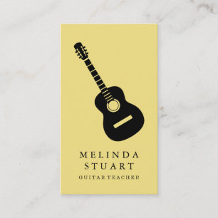 Carte De Visite Moderne minimaliste chic musicien enseignant de gu