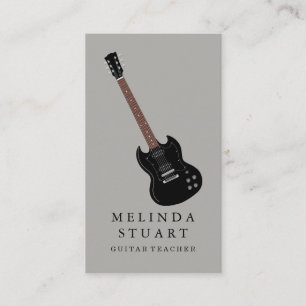 Carte De Visite Moderne minimaliste chic musicien enseignant de gu