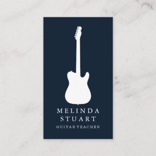 Carte De Visite Moderne minimaliste chic musicien enseignant de gu