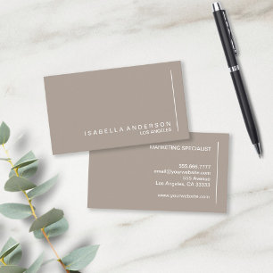 Carte De Visite Moderne minimaliste Chic Taupe Professionnel