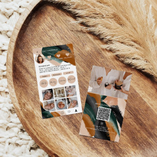 Carte De Visite Moderne minimaliste design multi photo QR CODE aff