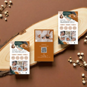 Carte De Visite Moderne minimaliste design multi photo QR CODE aff