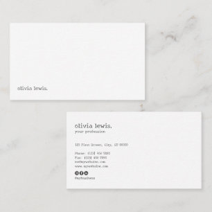 Carte De Visite Moderne Minimaliste Éditorial De Style Machine à É