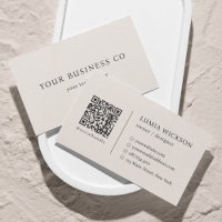Moderne minimaliste élégant Beige QR Code