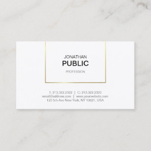 Carte De Visite Moderne minimaliste élégant design tendance Gold P