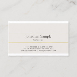 Carte De Visite Moderne minimaliste élégant Gold Striped Plendy
