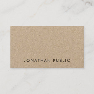Carte De Visite Moderne minimaliste Élégant Plain Real Kraft Luxe