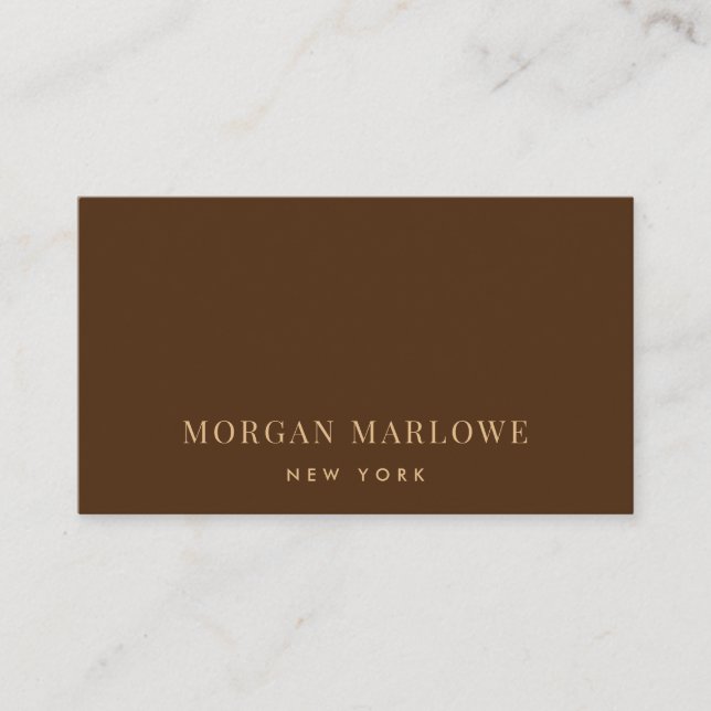 Carte De Visite Moderne minimaliste élégant professionnel en bronz (Devant)