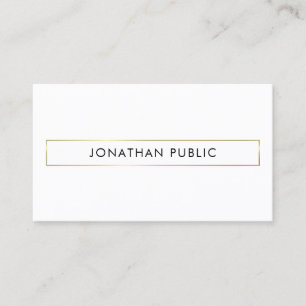 Carte De Visite Moderne Minimaliste Élégant Propre Doré Simple