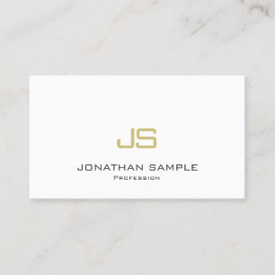 Carte De Visite Moderne minimaliste Elite Monogramme Luxe Plaine