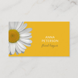 Carte De Visite Moderne minimaliste Fleur marguerite élégante sur 