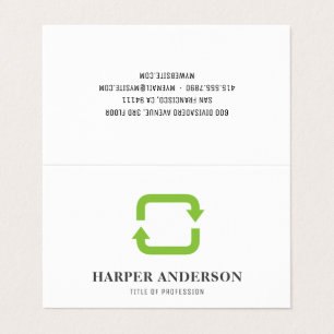 Carte De Visite Moderne minimaliste Green Eco Recycle Professional