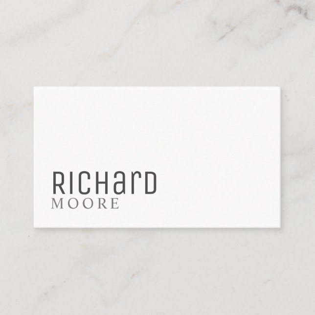 Carte De Visite moderne minimaliste noir (Devant)