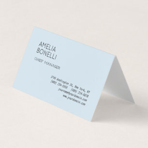 Carte De Visite Moderne minimaliste professionnel bleu clair