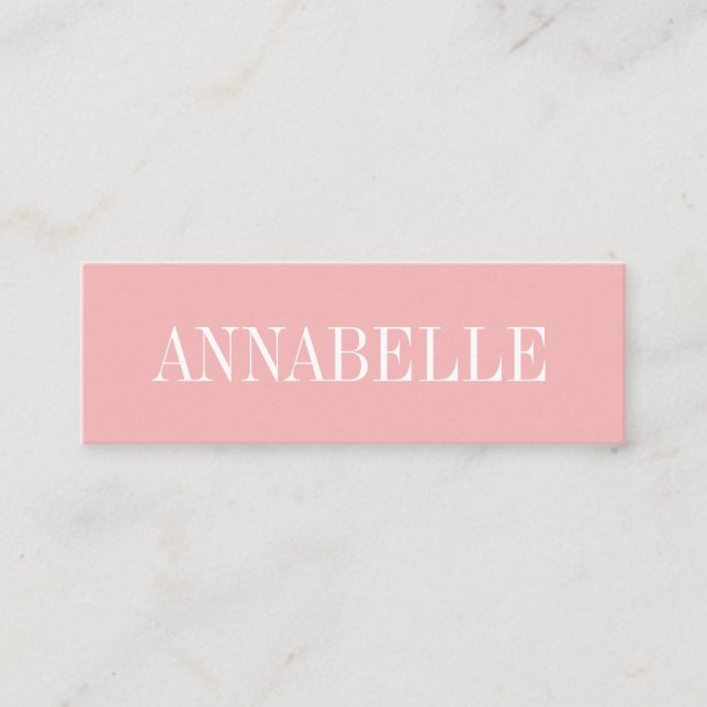 Carte de visite moderne minimaliste rose (Devant)