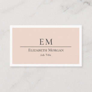 Carte De Visite Moderne minimaliste rose clair gris simple