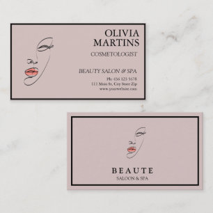 Carte De Visite Moderne minimaliste Rose rose Beauté Salon Spa