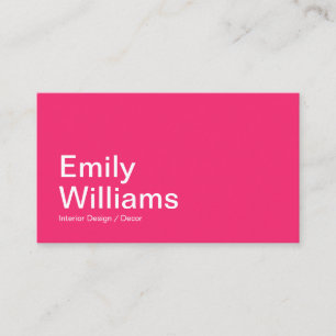 Carte De Visite Moderne minimaliste Simple Gras Rose