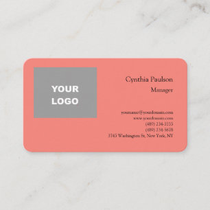 Carte De Visite Moderne minimaliste tendance Ajouter votre logo Co