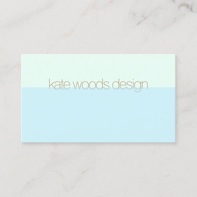 Carte De Visite Moderne minimaliste transparent bleu clair (Devant)